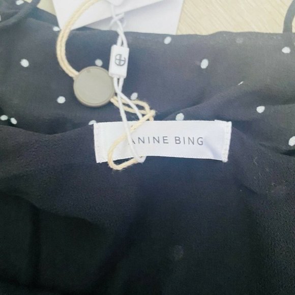 ANINE BING BNWT Daisy tiered polka-dot chiffon maxi dress Women's Size XS - Picture 8 of 9